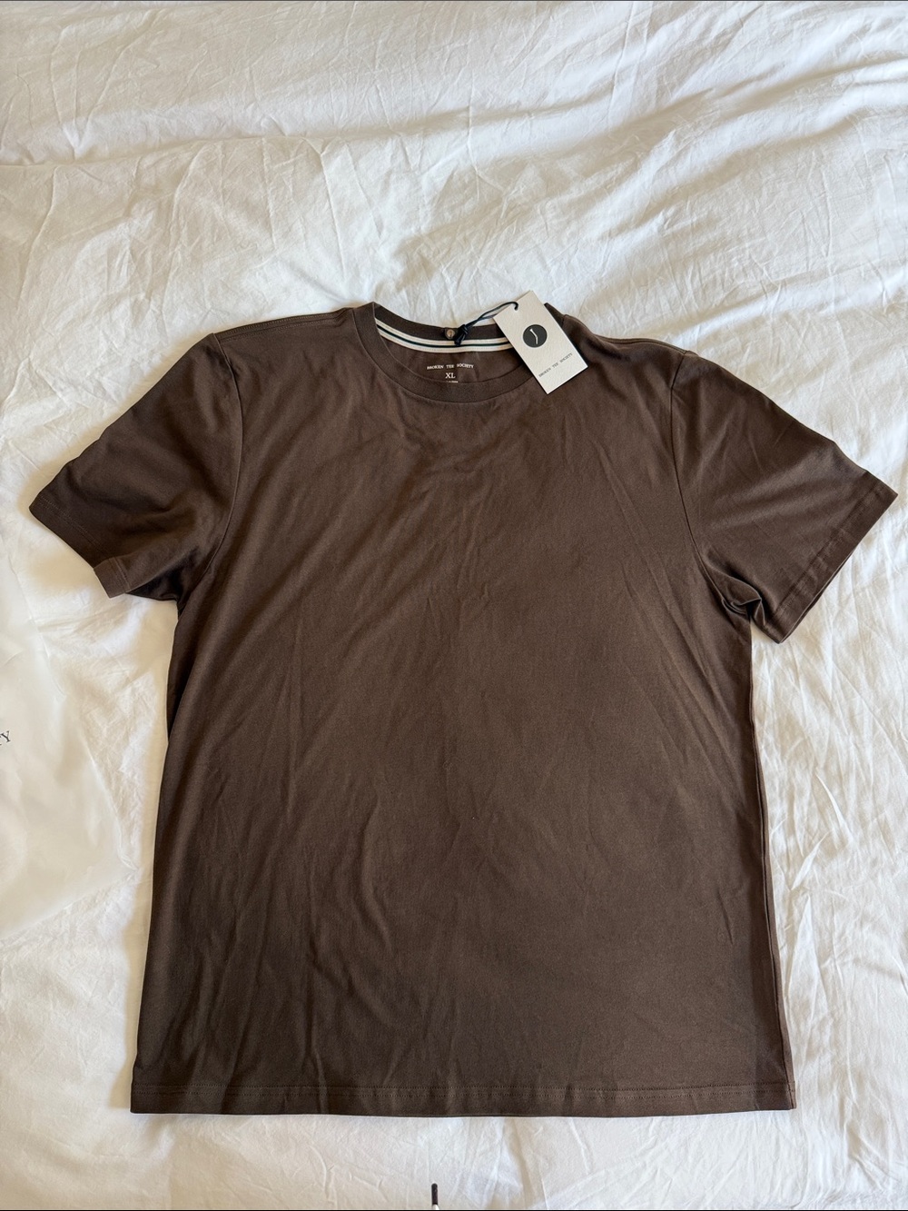 Men's Short Sleeve Crew Neck T-Shirt in Brown - Unbranded